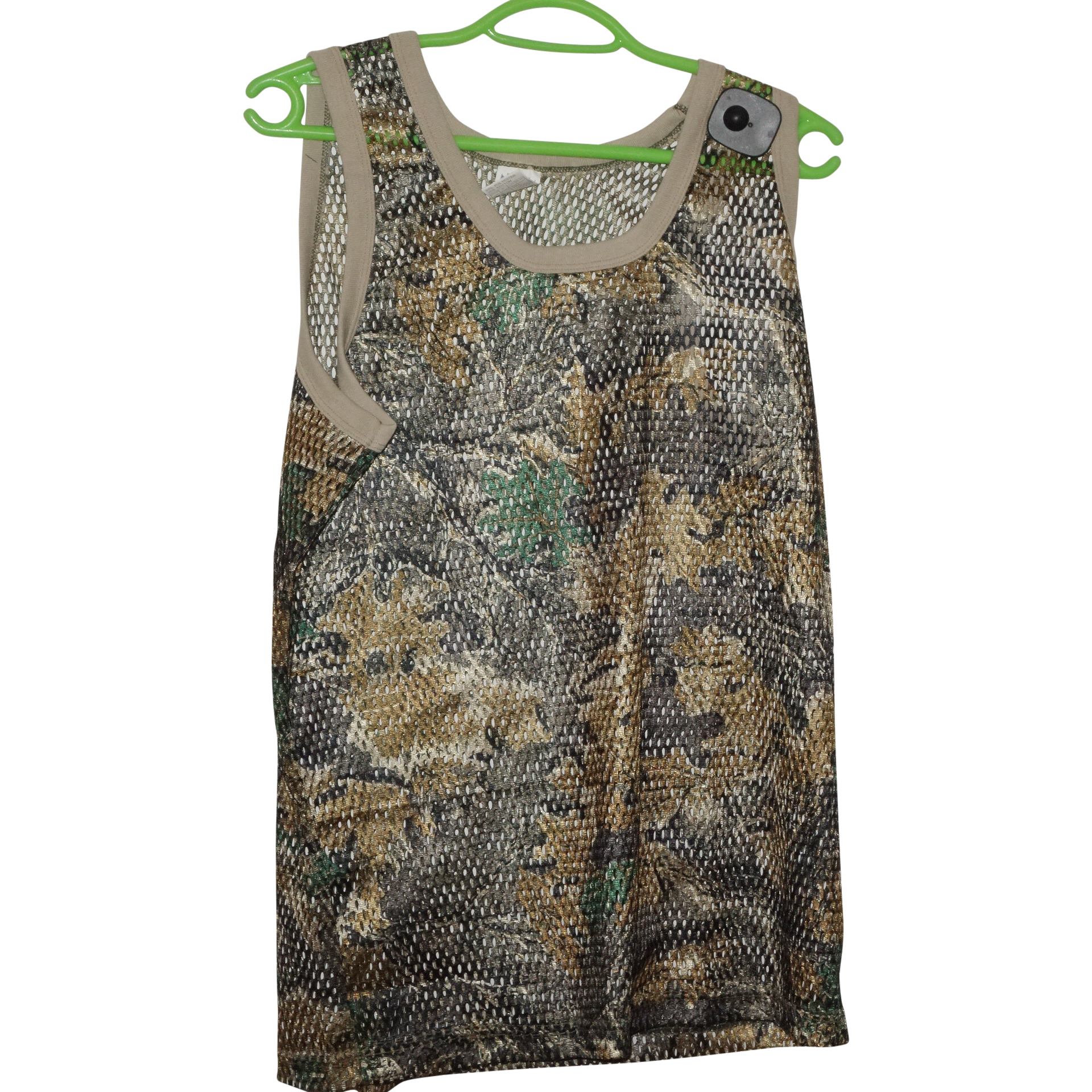 MENS MESH SINGLET WITH CAMO FOREST PRINTS,T Shirts